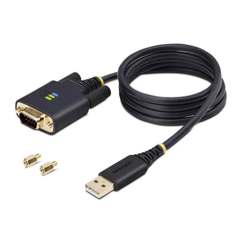 StarTech.com adapter kablowya USB na szeregowy 3 ft (1 m), zachowanie COM, wymienne śruby/nakrętki, USB-A na DB9 RS232, układ FTDI, ochrona ESD, Windows/macOS/Linux
