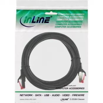 Kabel krosowy InLine S/FTP PiMF Kat.6 250MHz PVC Miedź czarny 0,25m
