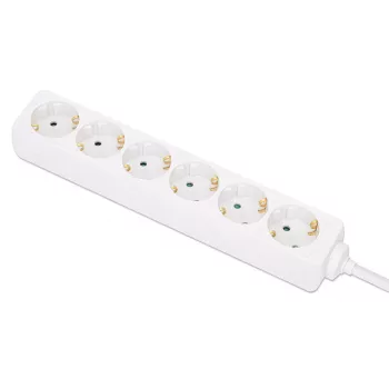 Manhattan Power Distribution Unit EU (2-pin), x6 gniazd/wyjść, kabel 2m, 16A, biały, listwa zasilająca, PDU, listwa zasilająca, trzyletnia gwarancja