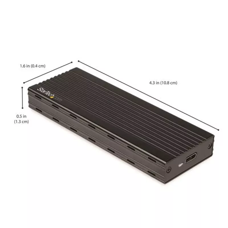 StarTech.com USB-C 10Gbps do M.2 NVMe SSD Enclosure - Przenośna zewnętrzna obudowa M.2 NGFF PCIe Aluminium - Odczyt/Zapis 1GB/s - Obsługuje 2230, 2242, 2260, 2280 - Kompatybilna z TB3 - Mac i PC