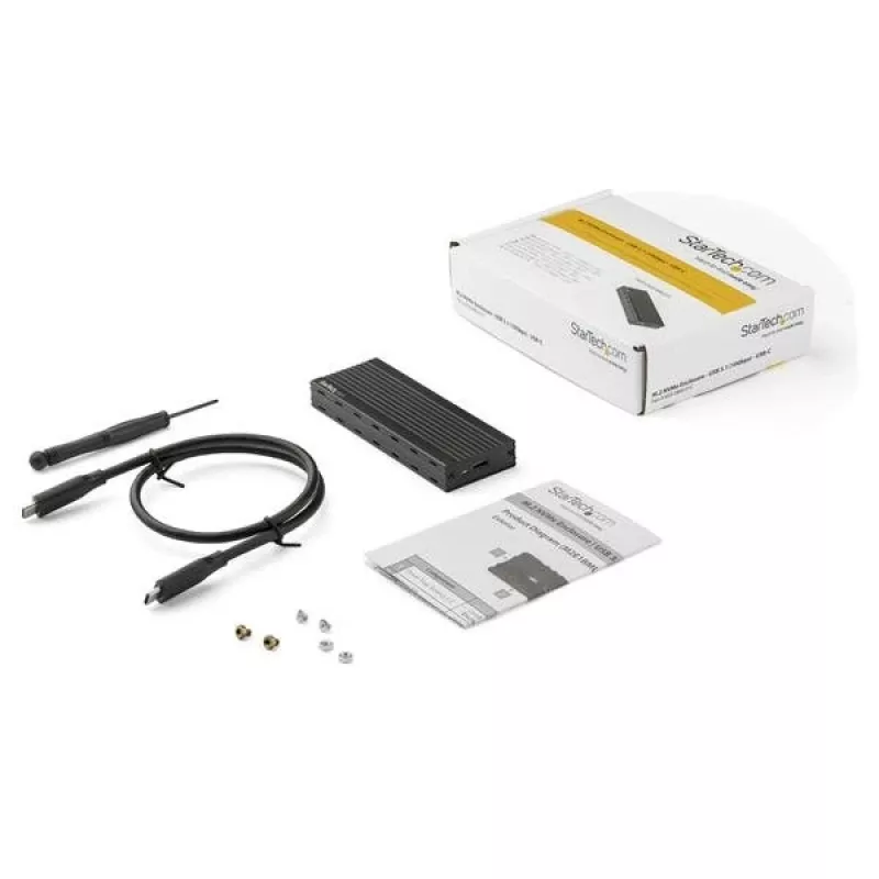 StarTech.com USB-C 10Gbps do M.2 NVMe SSD Enclosure - Przenośna zewnętrzna obudowa M.2 NGFF PCIe Aluminium - Odczyt/Zapis 1GB/s - Obsługuje 2230, 2242, 2260, 2280 - Kompatybilna z TB3 - Mac i PC