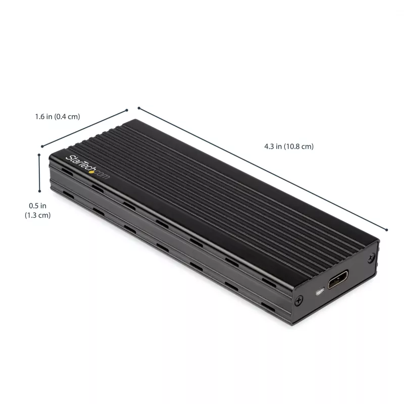 StarTech.com USB-C 10Gbps do M.2 NVMe SSD Enclosure - Przenośna zewnętrzna obudowa M.2 NGFF PCIe Aluminium - Odczyt/Zapis 1GB/s - Obsługuje 2230, 2242, 2260, 2280 - Kompatybilna z TB3 - Mac i PC