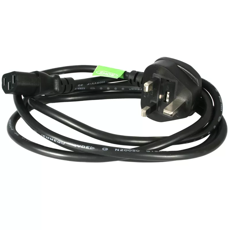 StarTech.com 1,8 m kabel zasilający do komputera (Wielka Brytania), 18AWG, BS 1363 na C13, 10 A 250 V, czarny zamienny przewód zasilający AC, przewód czajnikowy / przewód zasilający (Wielka Brytania), kabel zasilający do PC, kabel zasilający do telewizora/monitora