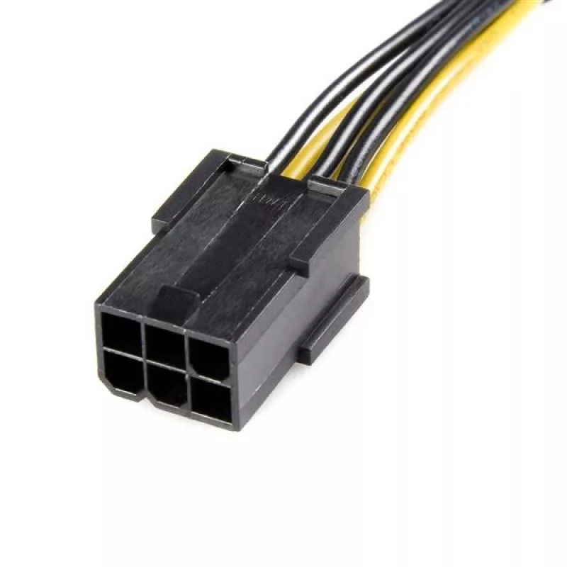 StarTech.com PCI Express 6 pin to 8 pin zasilacz kabel, PCI-E (8-pin), PCI-E (6-pin), 0.155 m, Male, Female, Straight