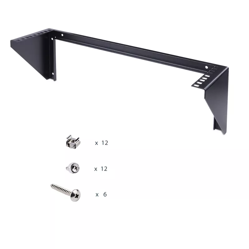 StarTech.com 3U 19” Uchwyt ścienny pionowy do szafy rack, Uchwyt do paneli krosowych do montażu ściennego dla sprzętu danych/AV/IT/komputerowego, Szafa rack 3U do szafy lub serwerowni, Obsługuje obciążenie do 68 kg (150 lb)