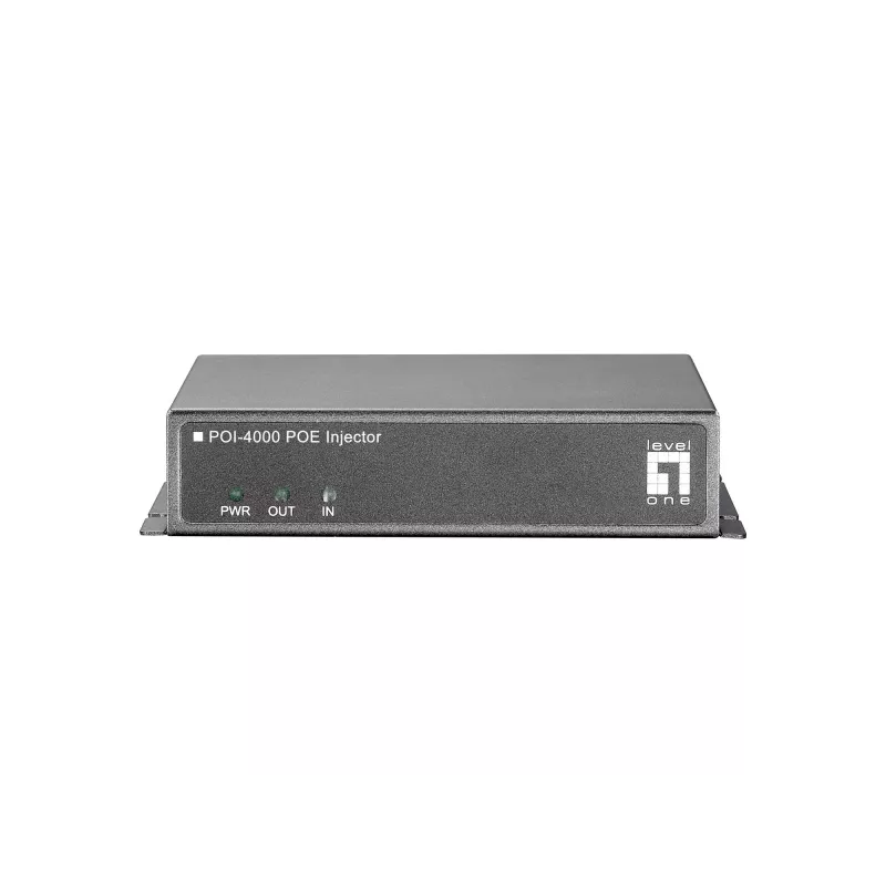 LevelOne PoE Injector, 56 W, Fast Ethernet, 10/100 Mbit/s, 10/100, IEEE 802.3x, szary, 100 m