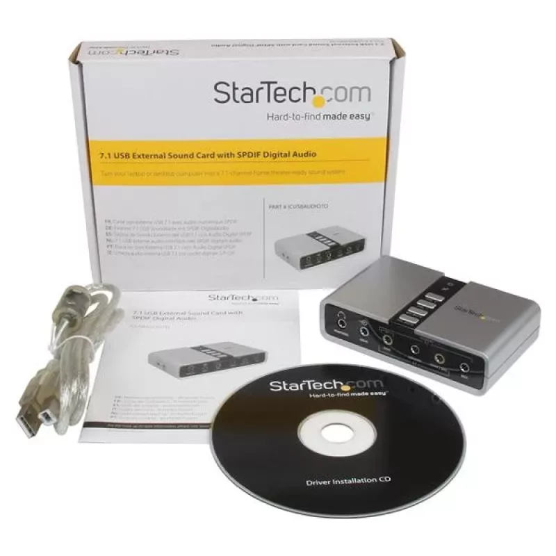 StarTech.com 7.1 USB Audio Adapter Zewnętrzna karta dźwiękowa z cyfrowym dźwiękiem SPDIF