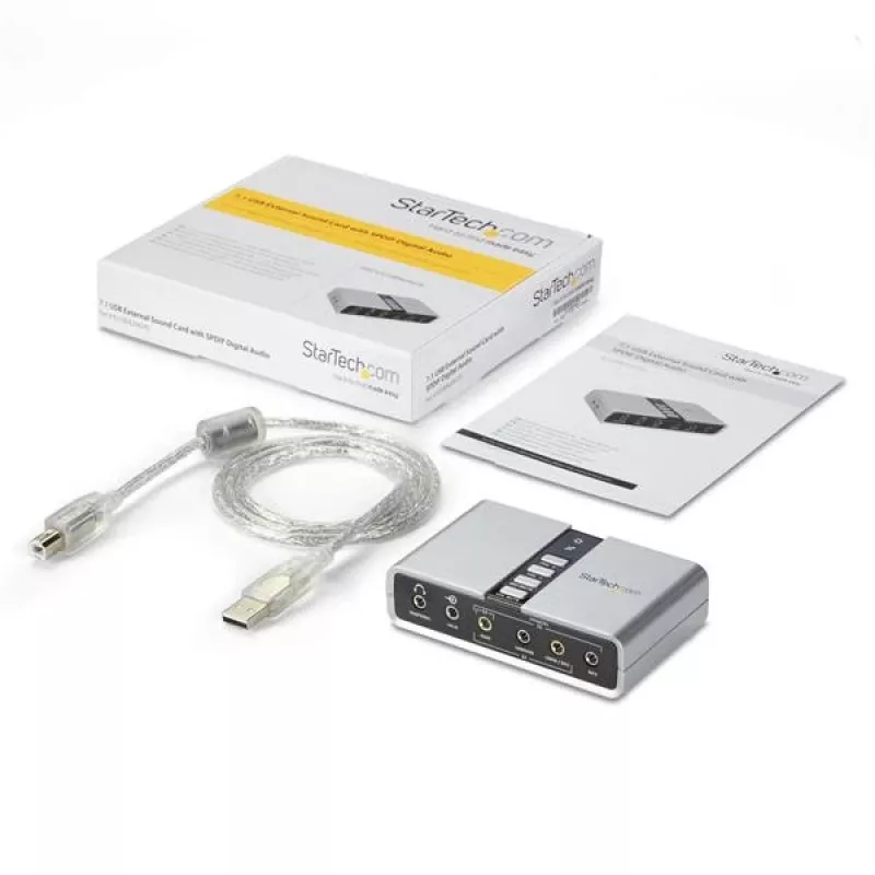 StarTech.com 7.1 USB Audio Adapter Zewnętrzna karta dźwiękowa z cyfrowym dźwiękiem SPDIF