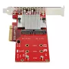 StarTech.com Dual M.2 PCIe SSD Adapter Card - x8 / x16 Dual NVMe or AHCI M.2 SSD to PCI Express 3.0 - M.2 NGFF PCIe (M-Key) Kompatybilny - Supports 2242, 2260, 2280 - JBOD - Mac & PC