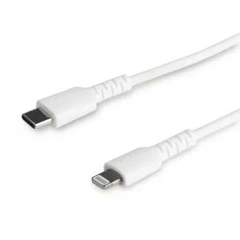 StarTech.com 6 stóp (2m) Wytrzymały biały kabel USB-C do Lightning - wzmocniony, odporny kabel ładująco-synchronizacyjny z włókien aramidowych USB Type C do Lightning z certyfikatem Apple MFi do iPada/iPhone'a 12