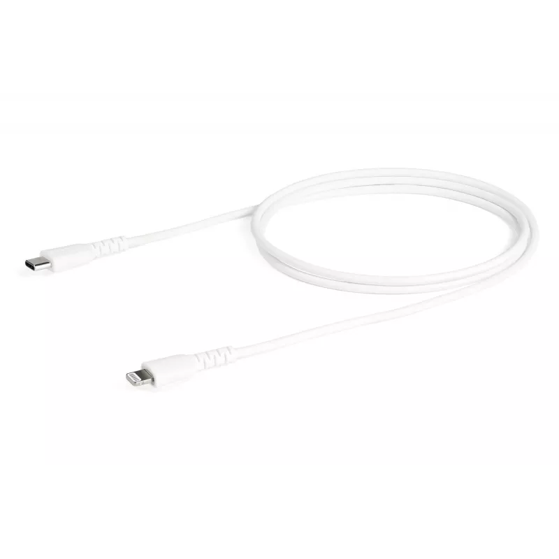 StarTech.com 3 stopa (1 m) wytrzymały biały kabel USB-C do Lightning - solidny, wzmocniony włóknem aramidowym przewód zasilający/synchronizujący USB typu C do Lightning - Apple MFi Certified do iPada/iPhone'a 12