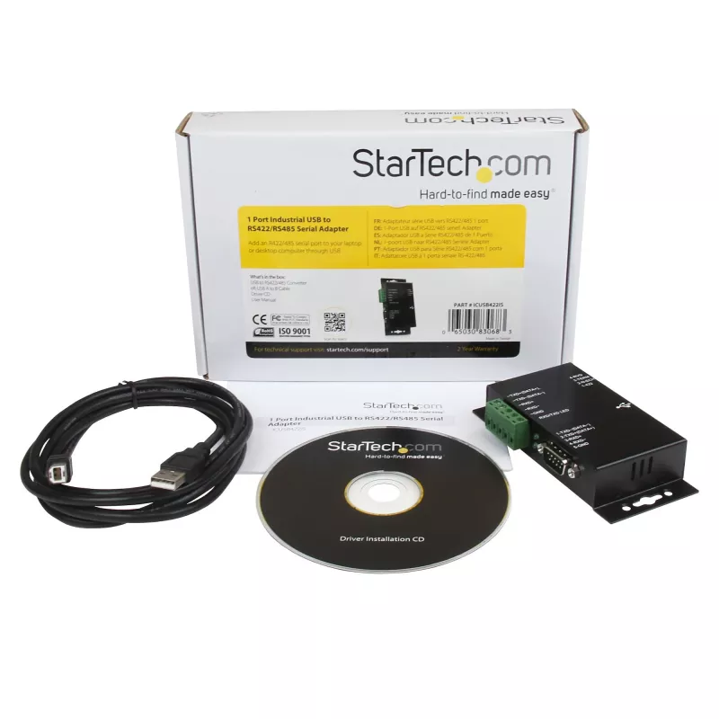 StarTech.com 1-portowy metalowy przemysłowy adapter szeregowy USB na RS422/RS485 z izolacją