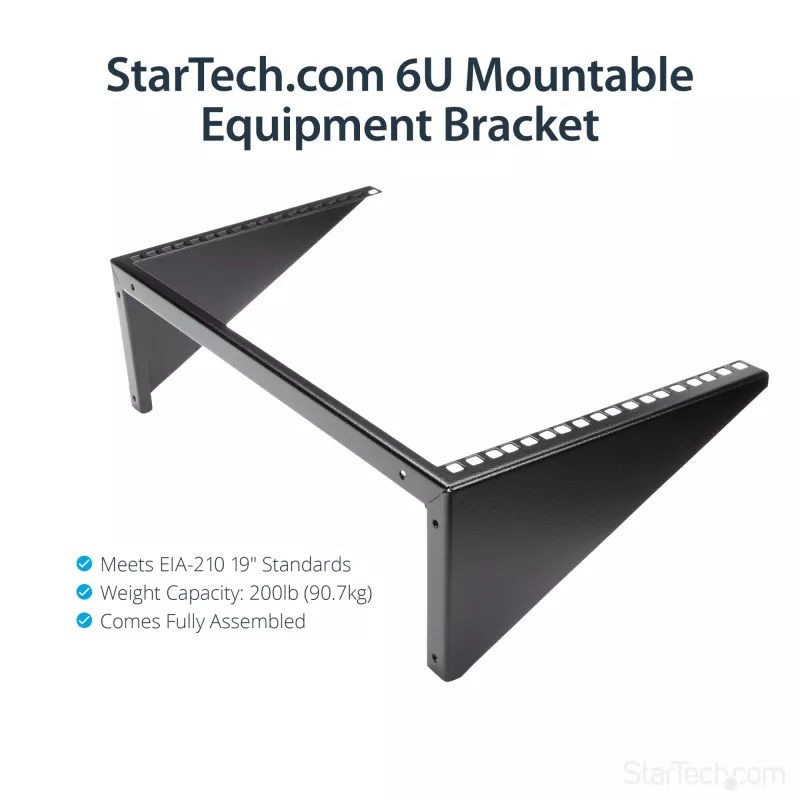 StarTech.com Pionowy uchwyt do montażu na ścianie serwera - stal lita - 6U