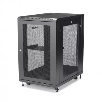StarTech.com 4-Post 18U Server Rack Cabinet, Lockable 19 inch Data Rack Cabinet for Computer / AV / IT Equipment, Office / Home sieciowy Rack with Casters & Adjustable Mounting Rails