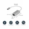 StarTech.com Adapter sieciowy USB-C do Gigabit Ethernet - srebrny, przewodowy, USB, Ethernet, 5000 Mbit/s, srebrny
