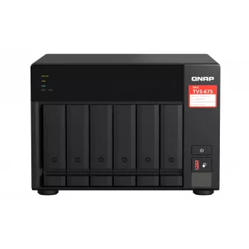 QNAP TVS-675 NAS Tower ZhaoXin KaiXian KX-6000 KX-U6580 8 GB DDR4 0 TB QuTS hero Czarny