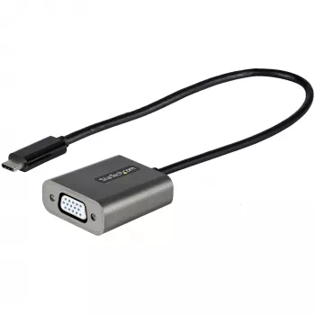 StarTech.com Adapter USB-C na VGA – 1080p, przejściówka USB Typu-C na VGA – konwerter wideo USB-C (DP Alt Mode) na monitor/wyświetlacz VGA – kompatybilny z Thunderbolt 3 – dołączony kabel o długości 12 cali – zaktualizowana wersja CDP2VGA