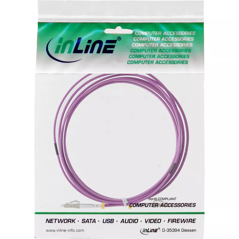 Światłowodowy kabel duplex LC/LC InLine 88549P 10 m OM4 50/125 µm