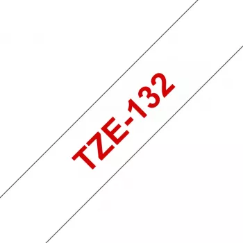 Taśma laminowana Brother TZe132 12mm Czerwony na przezroczystym