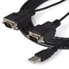 StarTech.com 1,8 m 2-portowy adapter kablowya FTDI USB na szeregowy RS232 z zachowaniem COM, USB na RS232 - TAA