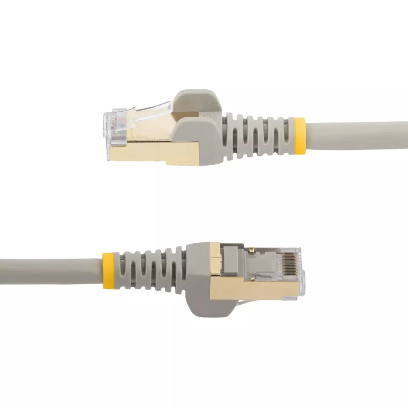 StarTech.com Kabel Ethernet CAT6a 5 m - 10 Gigabitowy ekranowany kabel krosowy RJ45 Snagless 100W PoE - 10GbE STP kabel sieciowy z odciążeniem - Szary Indywidualnie testowany/Okablowanie z certyfikatem UL/TIA