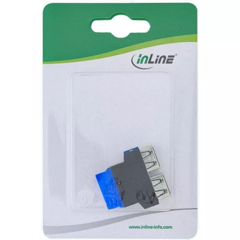 Adapter wewnętrzny InLine USB 3.0, 2x USB A żeński do złącza na płycie głównej