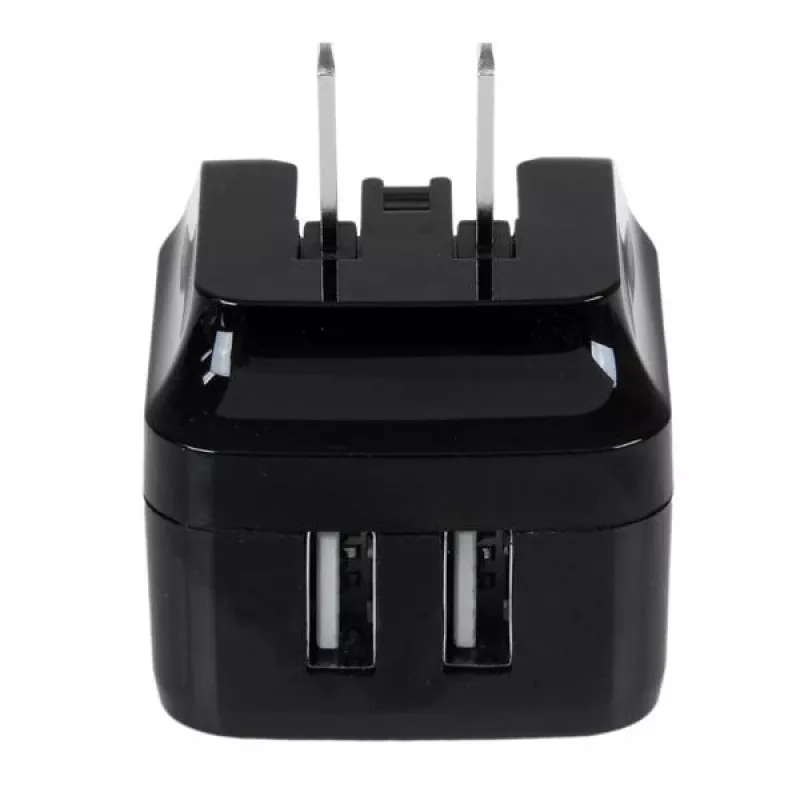 StarTech.com Dwukrotna ładowarka USB do gniazdka ściennego - międzynarodowa podróżna - 17 W/3,4 A - czarna