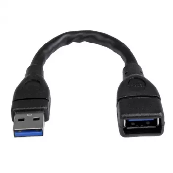 Przedłużacz StarTech.com USB 3.0 A-A - 6 inch, czarny