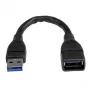Przedłużacz StarTech.com USB 3.0 A-A - 6 inch, czarny