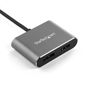 StarTech.com USB C Multiport Video Adapter - 4K 60Hz USB-C do HDMI 2.0 lub DisplayPort 1.2 Monitor Adapter - USB Type-C 2-w-1 Konwerter wyświetlania HDMI/DP HBR2 HDR - Kompatybilny z Thunderbolt 3