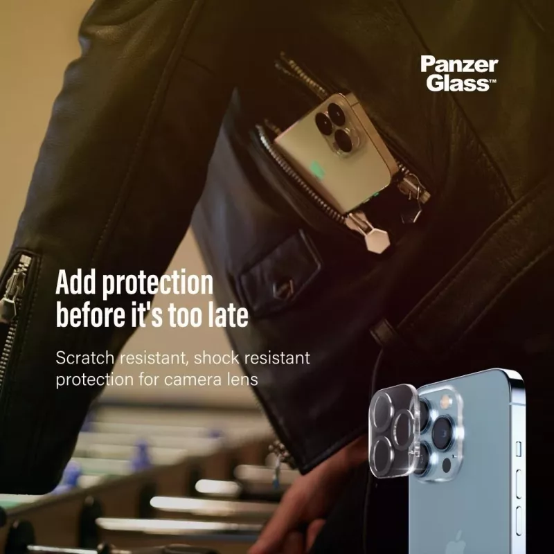 Osłona obiektywu aparatu PanzerGlass do Apple iPhone 13 / 13 Mini — szkło hartowane, odporne na zarysowania i wstrząsy, przezroczysta