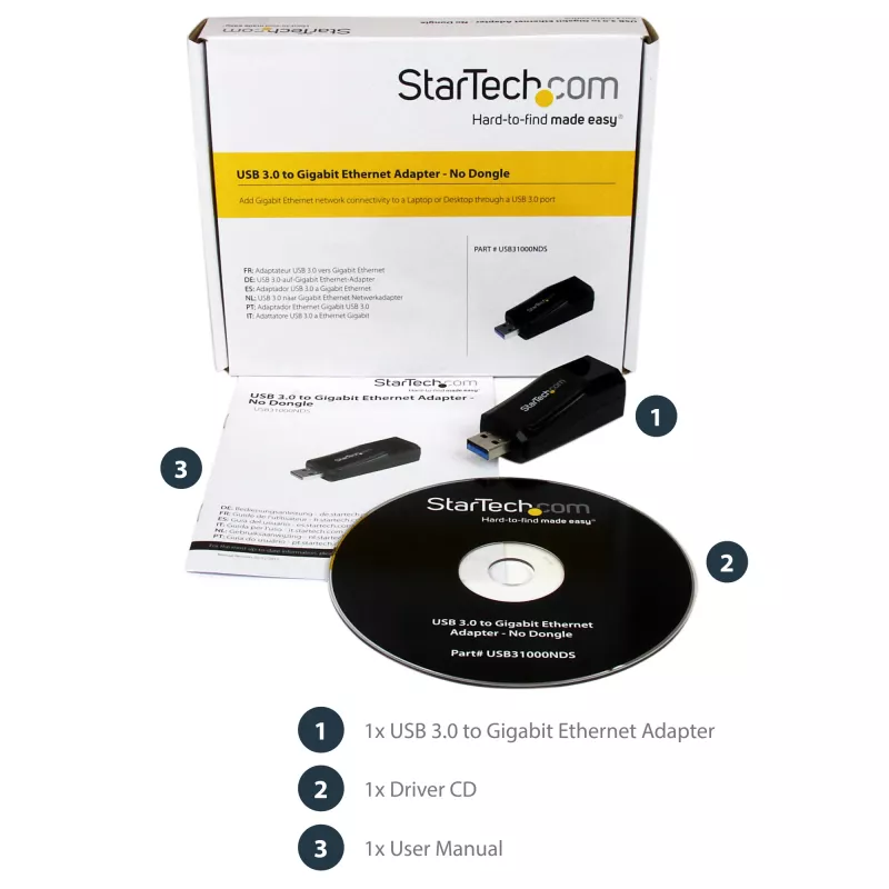 StarTech.com USB 3.0 na Gigabit Ethernet NIC – karta sieciowa 10/100/1000 Mb/s
