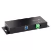 StarTech.com 4-portowy przemysłowy hub USB 3.0 5 Gb/s, wytrzymały hub USB z ochroną ESD, hub USB-A do montażu na szynie DIN/ścianie/biurku, ekspander USB z blokowanymi portami, do trudnych warunków — TAA