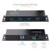 StarTech.com 4-portowy przemysłowy hub USB 3.0 5 Gb/s, wytrzymały hub USB z ochroną ESD, hub USB-A do montażu na szynie DIN/ścianie/biurku, ekspander USB z blokowanymi portami, do trudnych warunków — TAA