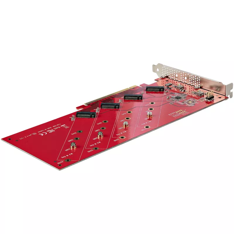 StarTech.com Quad M.2 PCIe Adapter Card, PCIe x16 do Quad NVMe lub AHCI M.2 SSD, PCI Express 4.0, 7,8 GBps/napęd, wymagana bifurkacja, kompatybilny z Windows/Linux