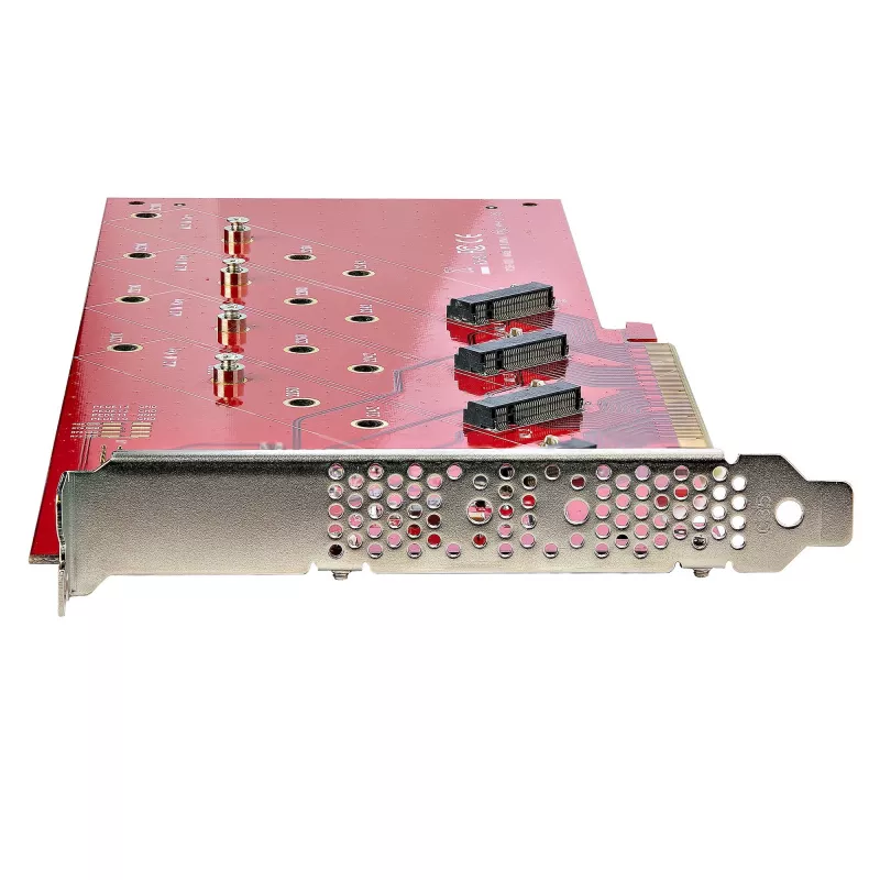 StarTech.com Quad M.2 PCIe Adapter Card, PCIe x16 do Quad NVMe lub AHCI M.2 SSD, PCI Express 4.0, 7,8 GBps/napęd, wymagana bifurkacja, kompatybilny z Windows/Linux
