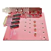 StarTech.com Quad M.2 PCIe Adapter Card, PCIe x16 do Quad NVMe lub AHCI M.2 SSD, PCI Express 4.0, 7,8 GBps/napęd, wymagana bifurkacja, kompatybilny z Windows/Linux