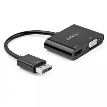 StarTech.com DisplayPort do HDMI VGA Adapter - DisplayPort 1.2 HBR2 do HDMI 2.0 (4K 60Hz) lub konwerter VGA 1080p - DP do HDMI lub VGA adapter monitora - cyfrowy adapter wideo