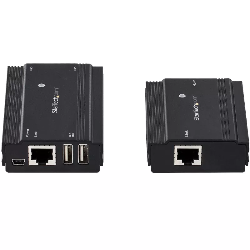 StarTech.com 4-portowy hub przedłużacza USB 2.0 przez pojedynczy kabel Ethernet CAT5e/CAT6 (RJ45) - 100 m - zestaw adapterów huba przedłużacza USB - obudowa metalowa - zasilany zewnętrznie - 480 Mbps