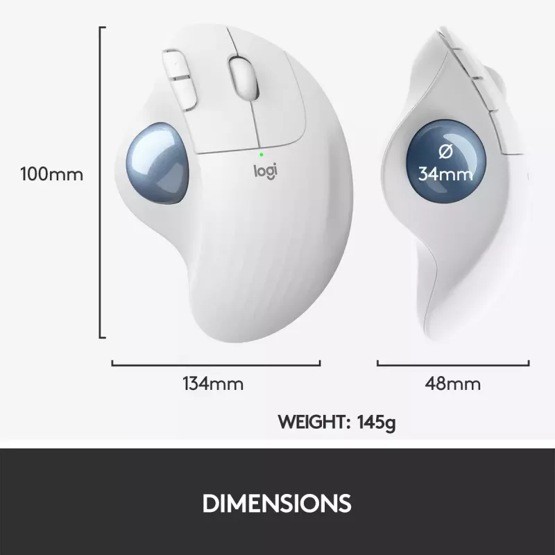 Mysz Logitech ERGO M575 Bezprzewodowy Trackball RF Wireless + Bluetooth