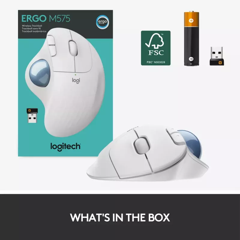 Mysz Logitech ERGO M575 Bezprzewodowy Trackball RF Wireless + Bluetooth