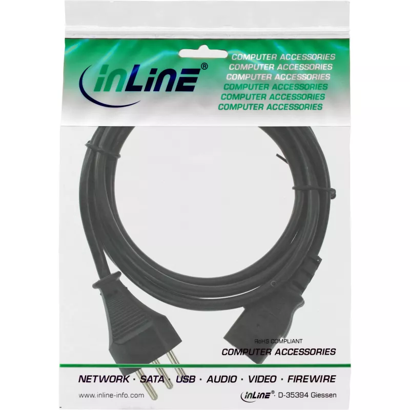Kabel zasilający InLine Szwajcaria czarny 1,8 m 16652C