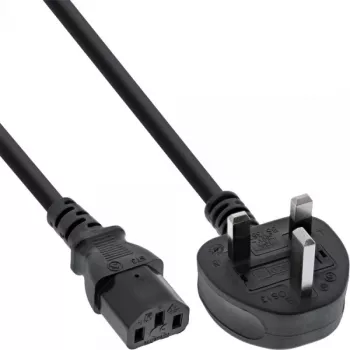 Kabel zasilający InLine wtyczka brytyjska męska / 3-stykowy IEC C13 męski, 1,8 m