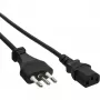 Kabel zasilający InLine, wtyczka włoska męska / 3-pinowy IEC C13 męski, 1,8 m
