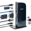Stacja dokująca StarTech.com Dual Monitor USB 3.0 z HDMI - DVI - 6 portami USB~Stacja dokująca do laptopa Dual Monitor USB 3.0 z HDMI i DVI/VGA, 6-portowy hub USB-A, GbE, audio, uniwersalna dok Type-A - Windows/macOS/ChromeOS