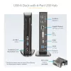 Stacja dokująca StarTech.com Dual Monitor USB 3.0 z HDMI - DVI - 6 portami USB~Stacja dokująca do laptopa Dual Monitor USB 3.0 z HDMI i DVI/VGA, 6-portowy hub USB-A, GbE, audio, uniwersalna dok Type-A - Windows/macOS/ChromeOS