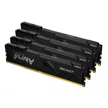 Kingston Technology FURY Beast 64GB 3600MT/s DDR4 CL18 DIMM (zestaw 4 szt.) czarny