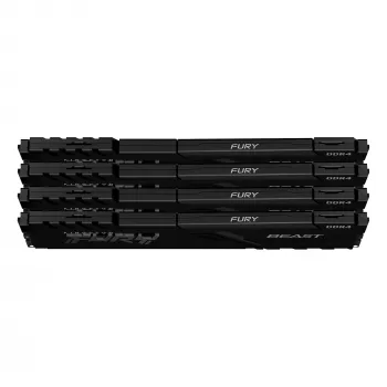 Kingston Technology FURY Beast 64GB 3600MT/s DDR4 CL18 DIMM (zestaw 4 szt.) czarny