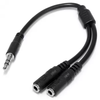 StarTech.com cienki Stereo Splitter kabel - 3.5mm Male to 2x 3.5mm Female