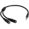StarTech.com cienki Stereo Splitter kabel - 3.5mm Male to 2x 3.5mm Female